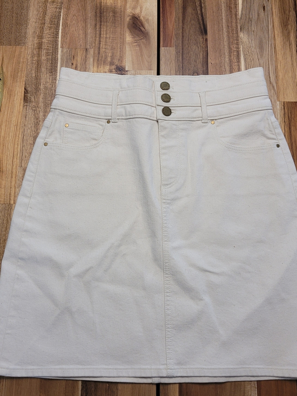 Ann Taylor Off-White High-Waist Pencil Skirt